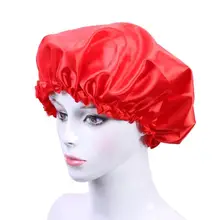 Однотонная атласная Кепка шапочка для сна шапочка для ухода за волосами s сатиновая Femme шапочка для душа колпак для унисекс