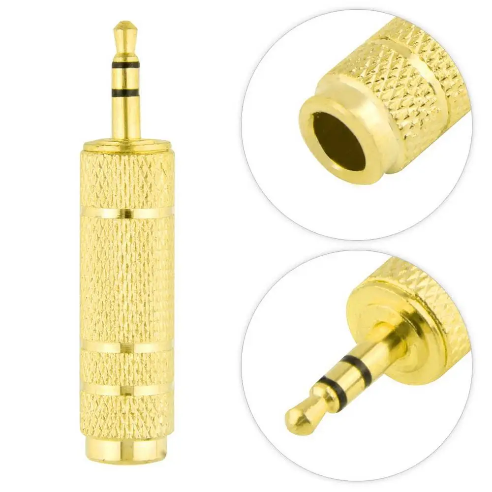 3.5mm Male to 6.5mm 1/4 Female Jack Plug Stereo Headphone Microphone Audio Adapter Converter AV Gold Plated | Мобильные телефоны и
