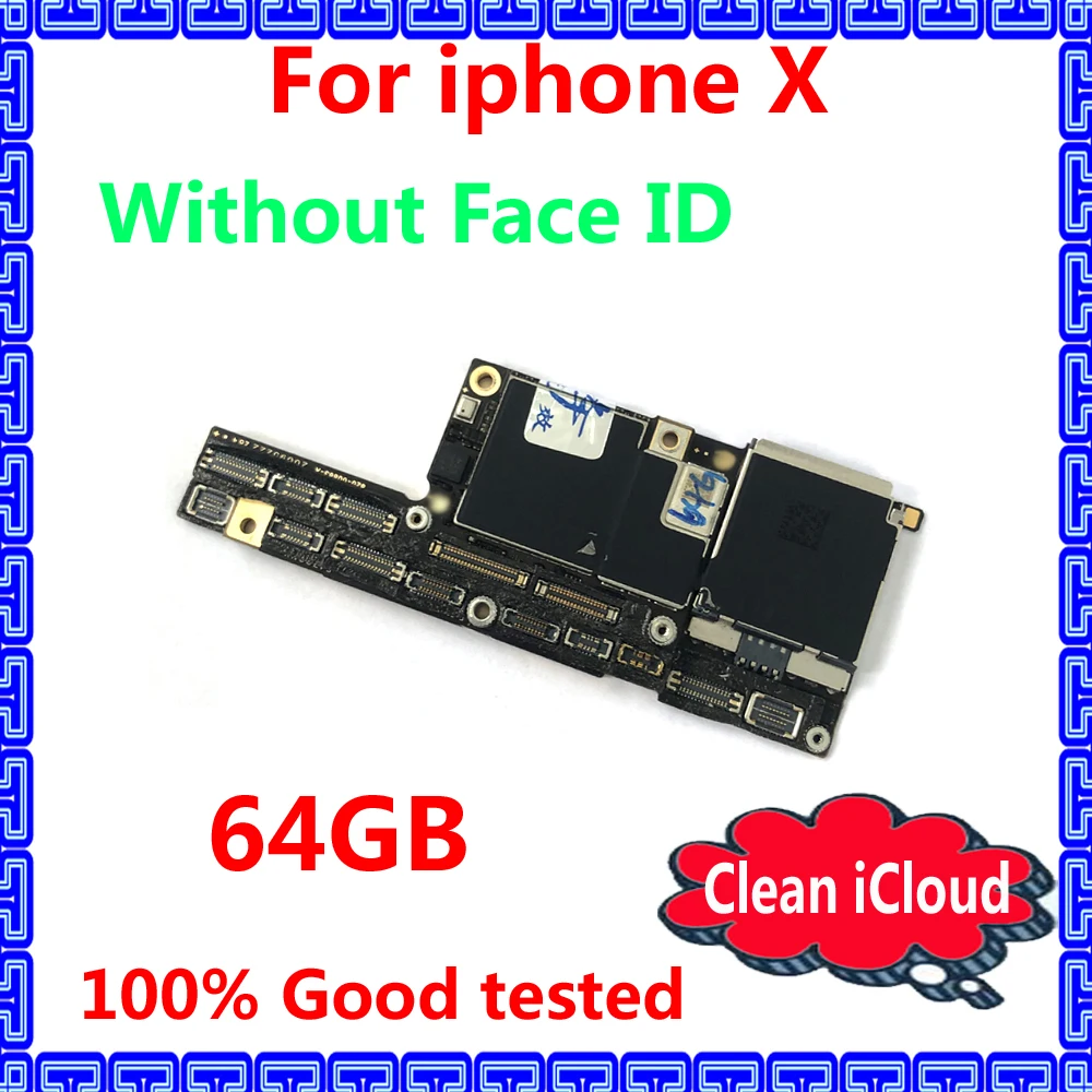 

Original IOS system logic board for iphone X 64GB Factory unlocked mainboard with Full chips Top Quality motherboard NO face ID