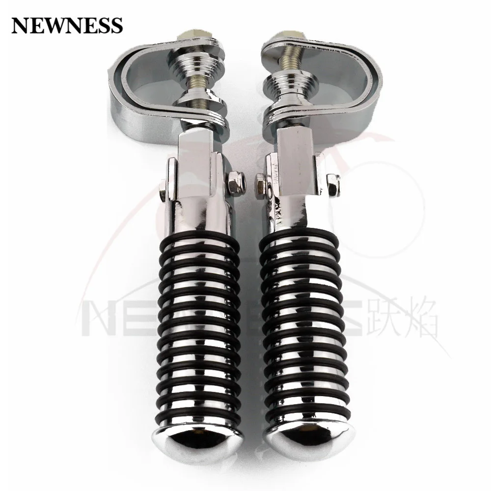 Motorcycle Footrests 1" 25.4MM Highway Engine Crash Bar Guard Foot Pegs Clamp Rest Rubber For Harley Chopper Bobber Custom