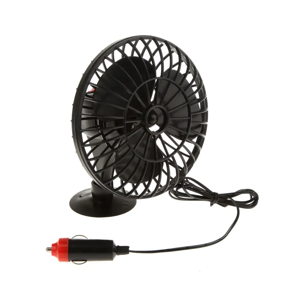 12V Portable Mini Auto Car Truck Vehicle Cooling Cool Adsorption Fan Black