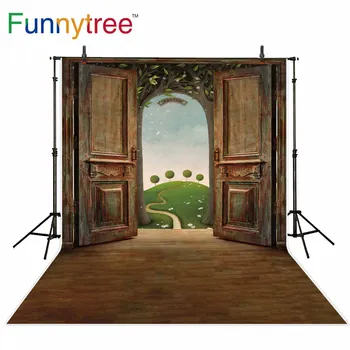 

Funnytree photography studio photo Cartoon Alice in Wonderland door spring background tree photozone photophone photocall party