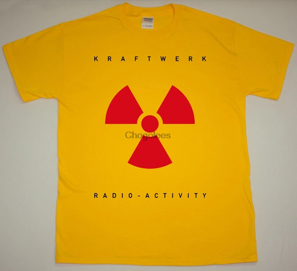 KRAFTWERK RADIO-ACTIVITY YELLOW T SHIRT 1975 SYTH POP KRAUTROCK NEU! DEVO | Мужская одежда