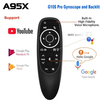 

Backlit G10 Pro Air Mouse Microphone Gyroscope Voice Remote Control Mini Wireless G10 Smart Remote Control for Android TV Box PC