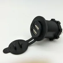 

Auto Car Cigarette Lighter Socket Dual USB Charger Power Outlet Adapter for Marine Boat Motorcycle Truck 12V-24V