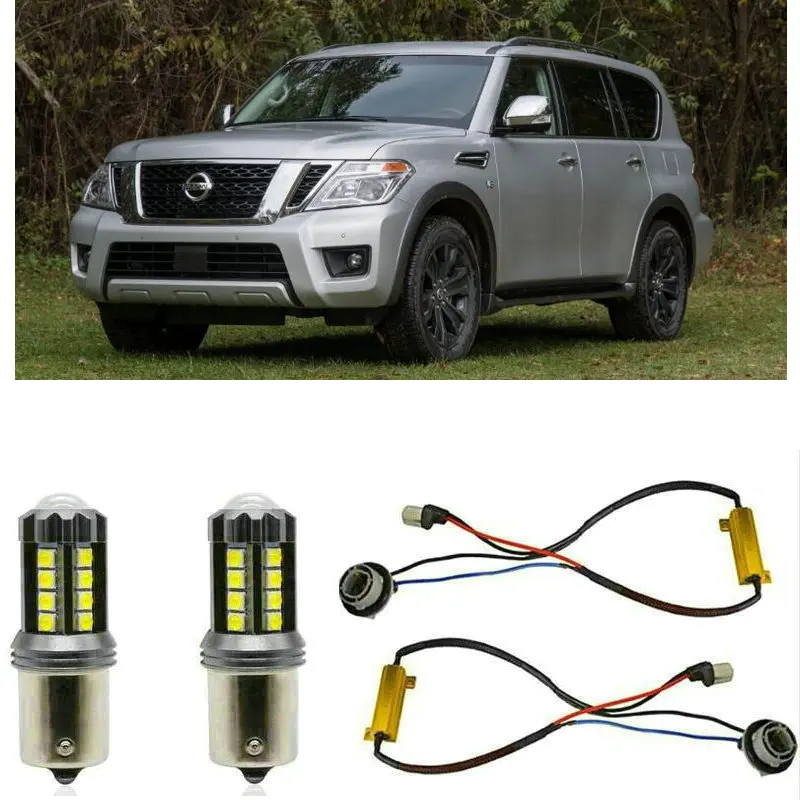 

Противотуманные фары для Nissan Armada 2019, стоп-сигнал, лампа заднего хода, лампа заднего хода, сигнал поворота, без ошибок, 2 шт.