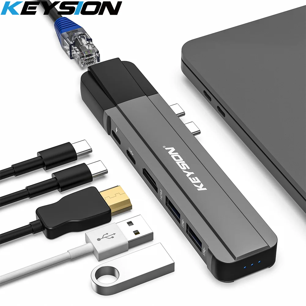 KEYSION USB HUB C HUB to Multi USB 3.0 HDMI Adapter USB Splitter for MacBook Pro Dock Thunderbolt 3