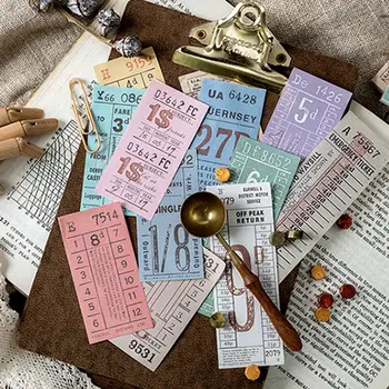 

1 Set Retro Ticket Series Memo Pad Sticky Notes Escolar Papelaria School Supply Bookmark Notepad Label