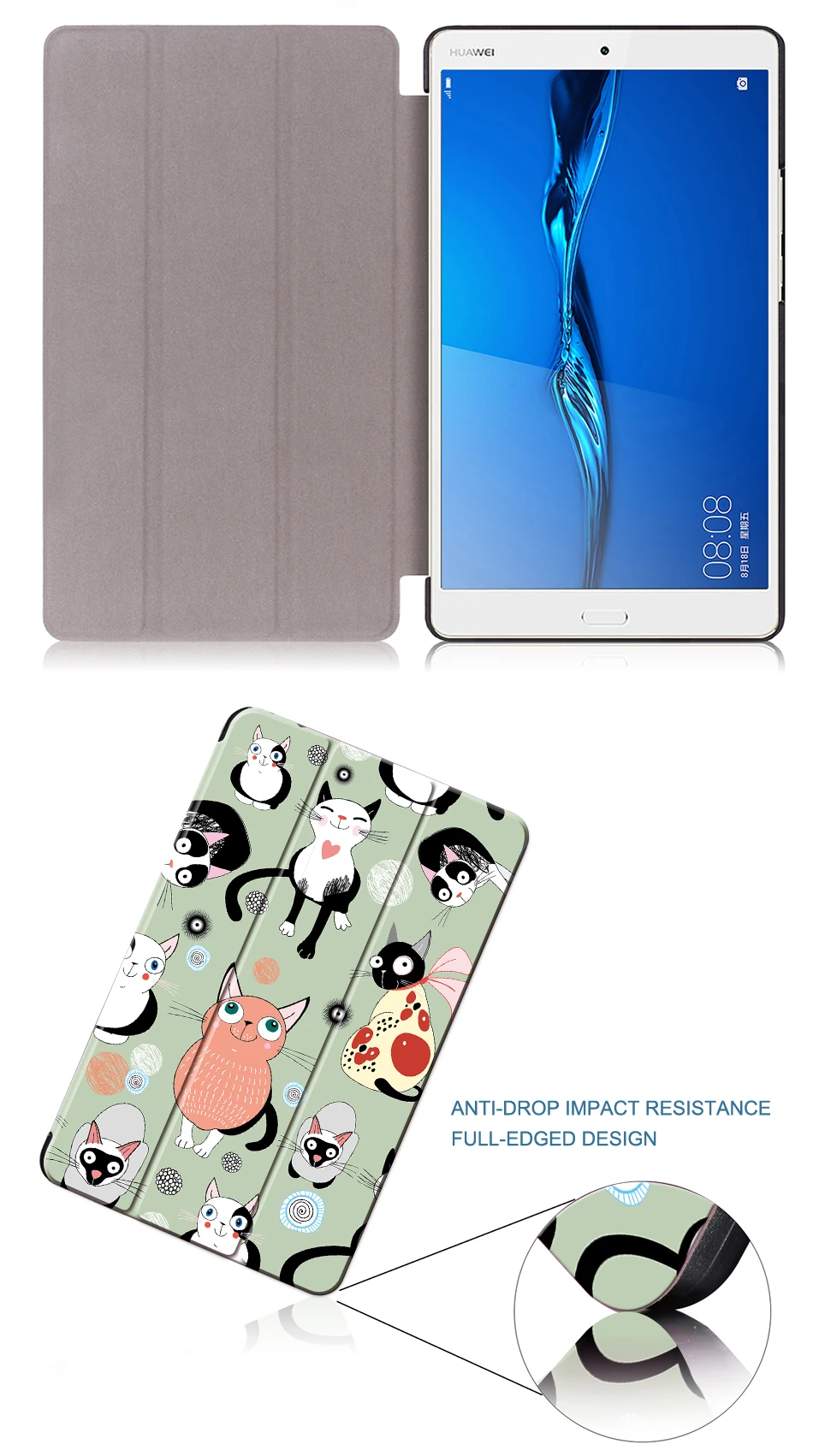 MTT из искусственной кожи чехол для huawei MediaPad M3 8,4 дюймов BTV-W09 BTV-DL09 откидная подставка умный чехол милый мультяшный чехол для планшета Funda