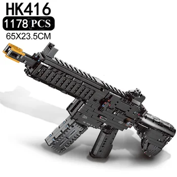 

1178pcs Modern Military World War Gun Building Blocks Weapon HK416D Submachine Model Bricks with Shooting Assemblage Toy for Boy