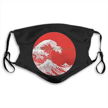 

Face Mask " Hokusai Japan Flag " Simple Wave Anti Dust With Filter For Men For Women Kids Girl Boy Teens Masks