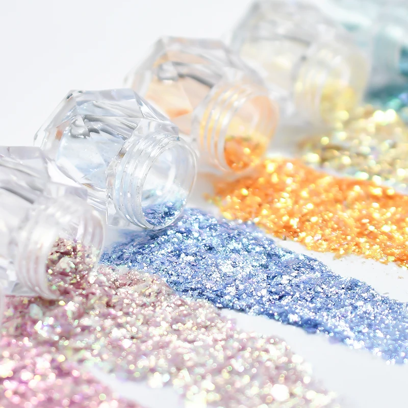 

6Color Nail Art Glitter Ice Crystal Purple Velvet Powder Yunjin Powder Nail Patch Total Face Body Eye Hair Nail Glitter 1Box