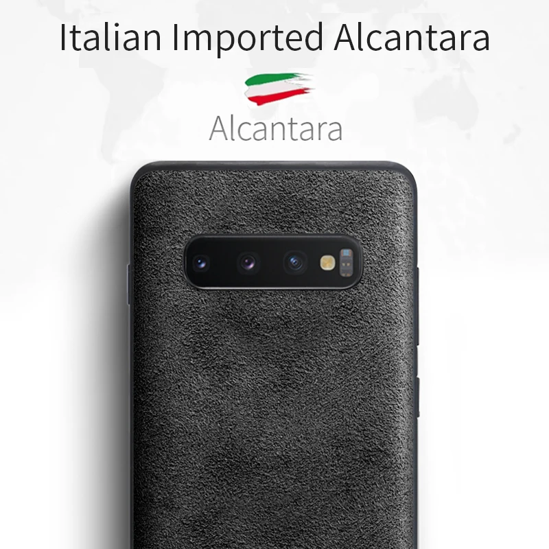 SanCore 100% Orginal ALCANTARA Samsung Phone Case Cover for Samsung Galaxy S10+S10 PLUS Business Protective Anti-wear Phone Bag