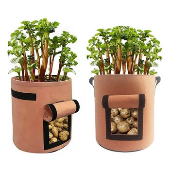 

Plant Bag Potato Grow Container Bag Breathable DIY Planter Non-woven Planting Bag Container Garden Pot Supplies Planting Tools