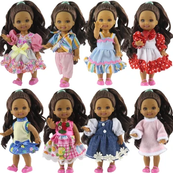 

NK One Pcs/Set Cute Mini Doll Dress Daily Wear Gown Clothes For Barbie Sister Kelly Doll Accessories Dollhouse Toys JJ