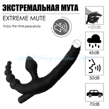 Strapless Strap on Dildo Realistic Dildo Vibrator Massager Lesbian 3 in 1 Vibrator G-Spot Stimulate Clitoris Sex Toy for Couple 4