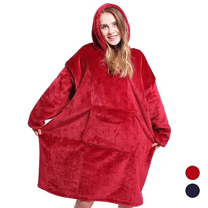 Women Men Red Флисовое одеяло с рукавами, одеяло для дивана, зимнее взрослое одеяло с капюшоном, овечья шерсть, плюшевое покрытие, ТВ, плотное парное меховое одеяло с капюшоном, Фланелевое - Цвет: Women Men Red
