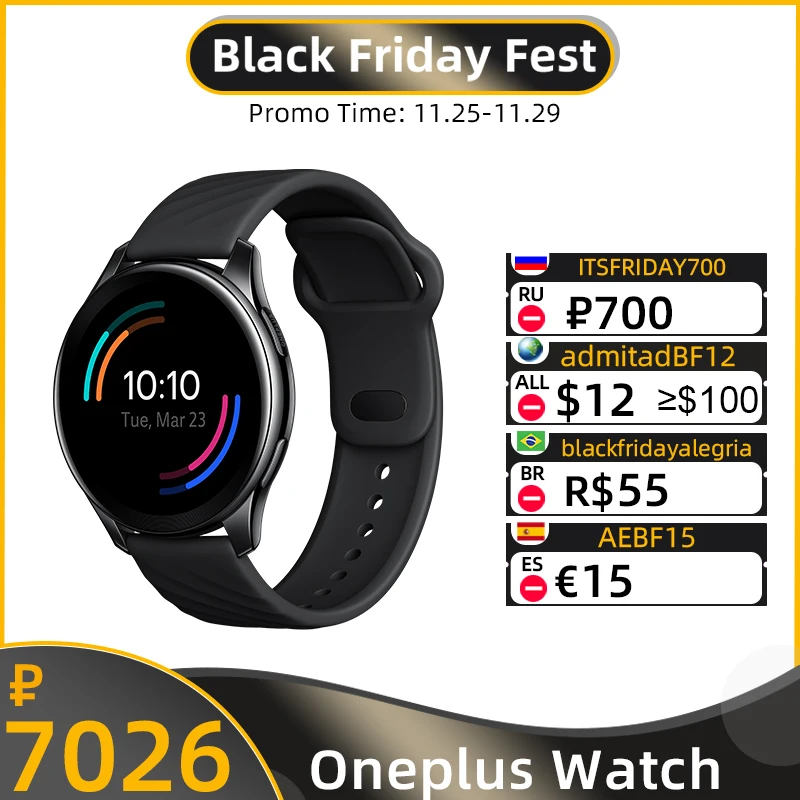 Часы OnePlus Watch 4 Гб Смарт-часы до 14 дней экран 1 39 дюйма AMOLED 402 мАч BT5.0 IP68 Android 6 0 для 9 9Pro