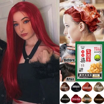 

1 Pcs Hair Color Instant Hair Dye Hair Shampoo White Grey Hair Cover Up Long Lasting Natural Ginger Extracts Hair Styling Tools