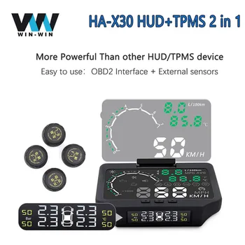 

Head Up Display HUD + TPMS HA-X30 Car Electronics Speedometer OBD OBD2 HUD Display Car Speed Projector Digital On-board Computer