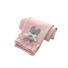 Весенне-осенние хлопковые колготки для малышей детские штаны с бантом эластичные леггинсы до щиколотки для девочек колготки для маленьких девочек