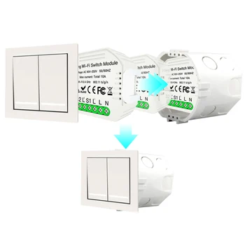 

Concealed Smart Switch 2 Way Dual Control Smart Wifi On-off Smart Light Wifi Dimmer Switch APP Controller For Alexa Google Home
