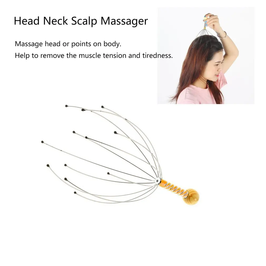 1 PC .anti-stress Scores Of Pains Octopus Head Head Skin Care Neck Relief Stress Relaxing Claw Massage Skin Care Massager