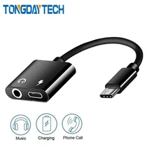 Tongdaytech 2в1 адаптер типа C Aux аудио кабель адаптер для зарядки usb type C до 3,5 мм разъем для Xiaomi Mi 6 huawei без 3,5 разъема