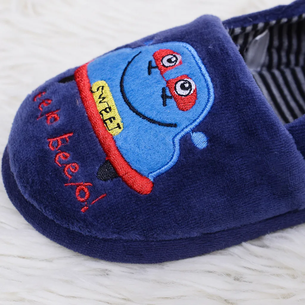 Winter Kids Home Slippers Cartoon Soft-Soled Flat Shoes Indoor Warm Toddler Boys Girls House Slippers Winter Thicken Shoes
