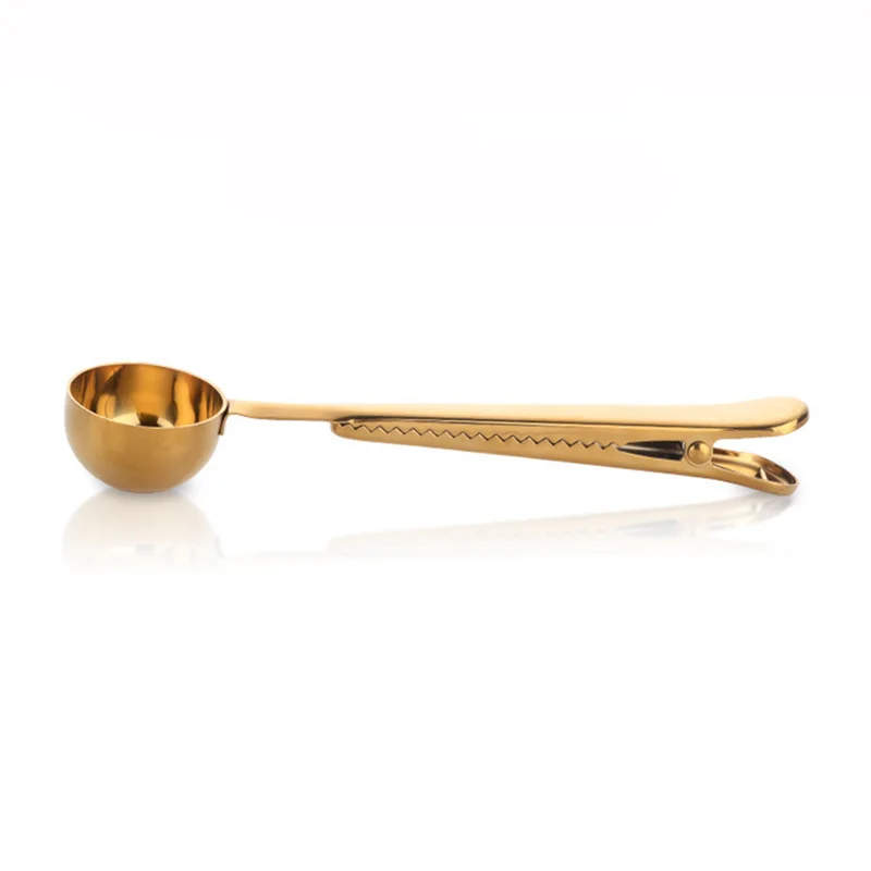 

Northern European style Multifunction spoon sealing clip Measuring Spoon coffee Tea spoon Golden