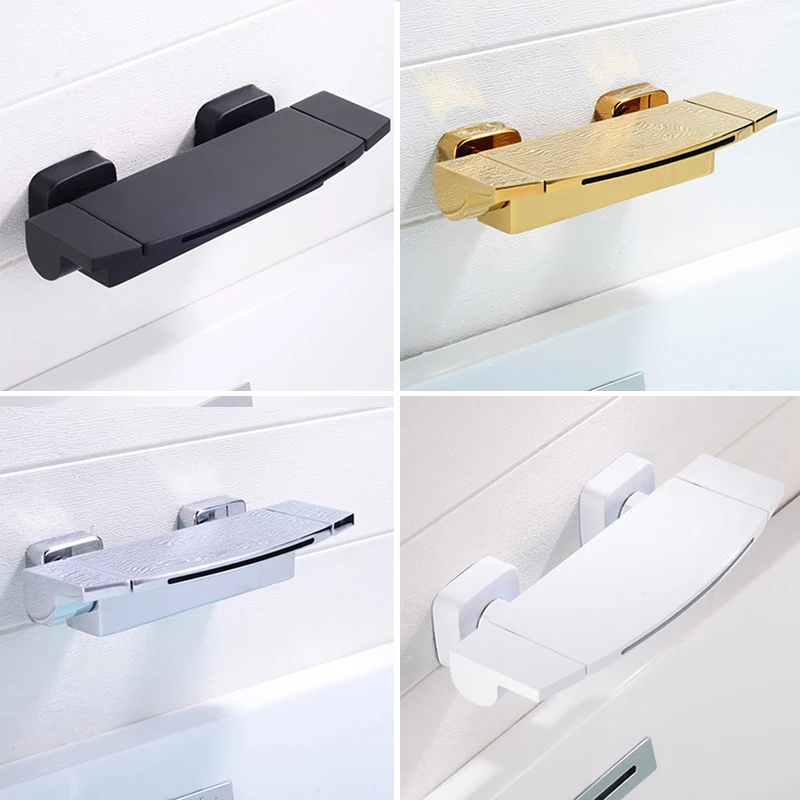 Fmhjfisd Bathtub Spout Concealed Waterfall Bathtub Shower Faucet Wall Mounted Tub Mixer Tap Brass Bathroom Accessory shower set bathtub faucet shower faucet
