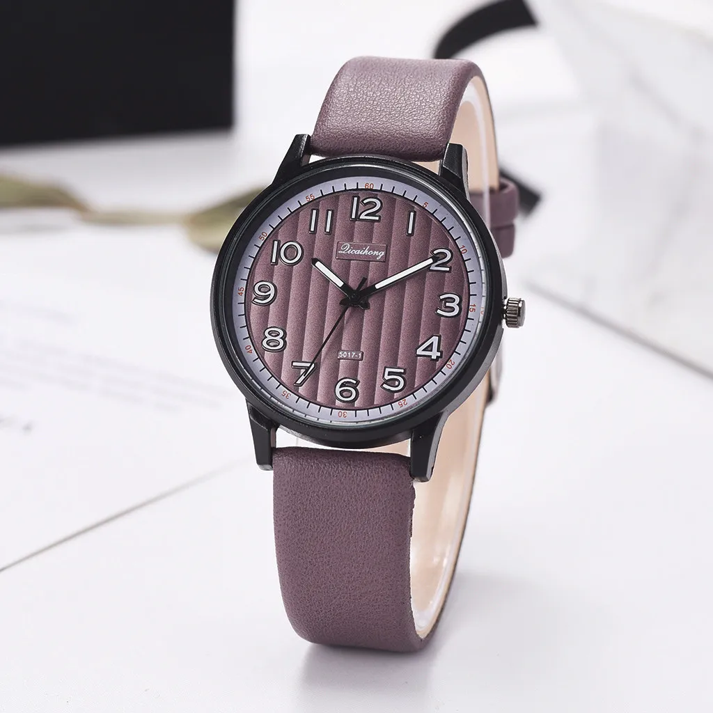 

Fashion Simple Printed Monochrome WatchLleather With Strap Ladies w=Watch Wristwatch Clock Gift Hot Fast Shipping Valentine#9
