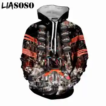 

LIASOSO 3D Print Engine Hoodies Men's Hooded Machinery Women Sweatshirt Car Parts Funny Unisex Long Sleeve Tops Men Hoody D013-6