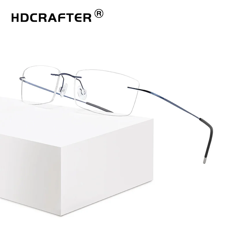 HDCRAFTER Fashion Titanium Eyeglasses Frames Men Glasses Optical