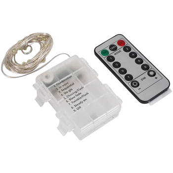 

New 3AA Battery String Light Fairy Lamp Decorative Light with 8 Function Remote Control and Battery Box(10M,White)