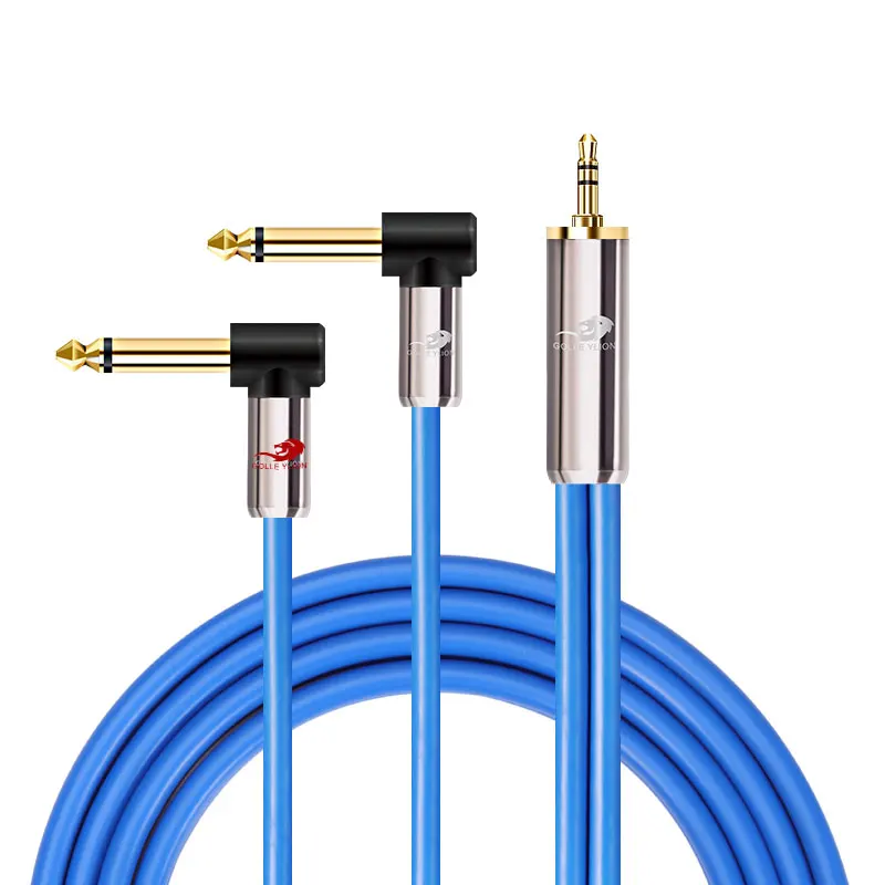 BLUE 3 METERS DOUBLE STEREO JACK 6.35MM CABLE - Clandestine Guitars