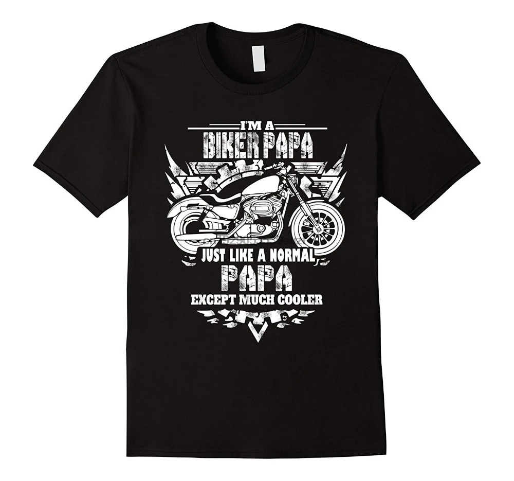 Весенняя Мужская футболка с круглым вырезом Популярные топы I A Biker Papa