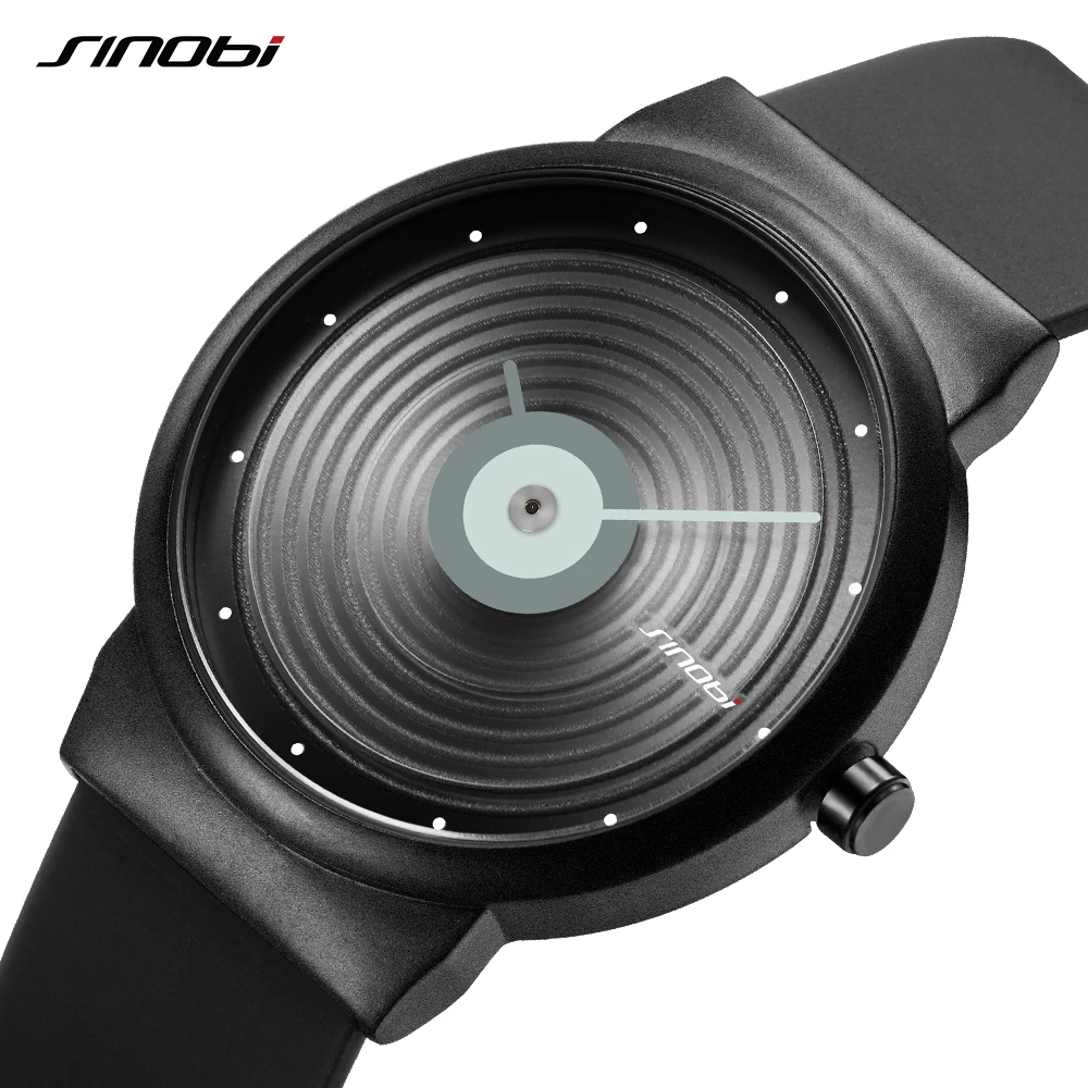 

Sinobi Men's Creative Watch Design Sports Watches Man Quartz Wrist Watches Black Rubber Strap Male Clock Gift relogio masculino