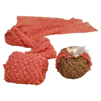 

2 Pcs/Set Baby Photography Props Blanket Wraps Stretch Knit Cloth Hair Accessory A2UB