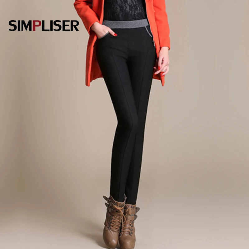 

winter women warm pants Plus size 4XL thick fleece ladies pencil pants Black Khaiki elastic waist Velvet Trousers 2020 Leggings