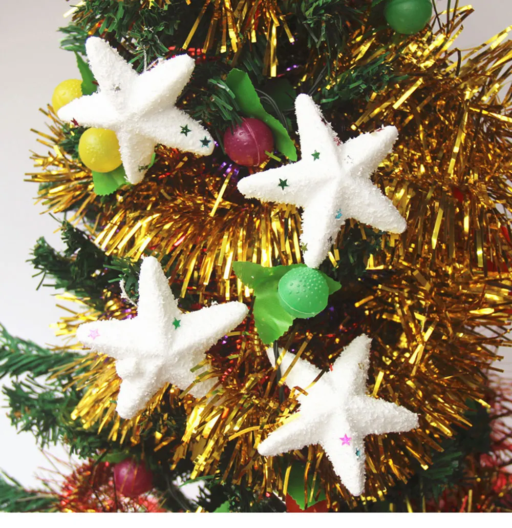 6 шт./партия с Рождеством 4 см белая пена звезды подвесная Елочная игрушка украшения Рождественские вечерние принадлежности