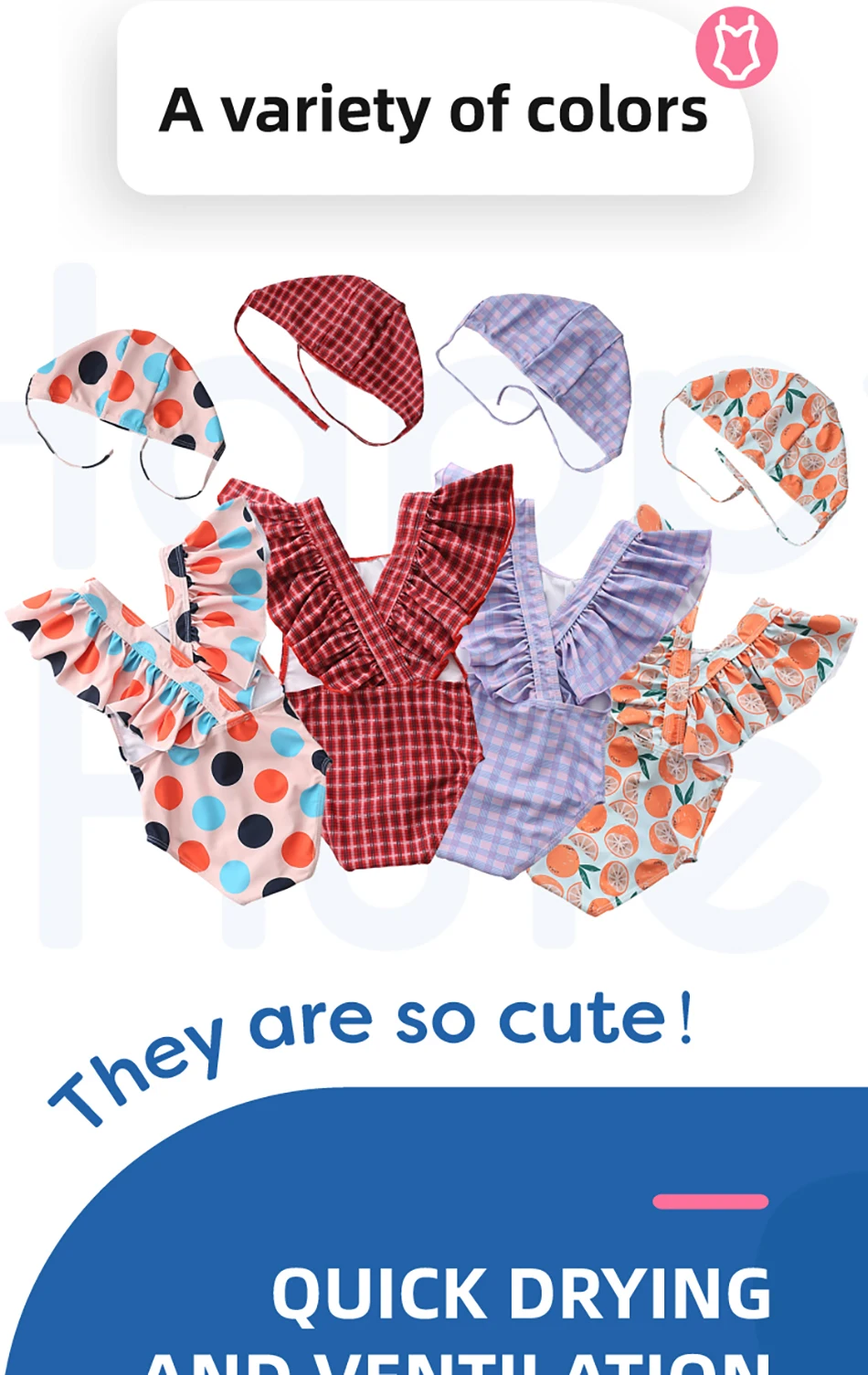 28Y Toddler Baby Girls Swimwear one piece Girls Swimsuit With Hat Children Swimwear Kids Beach