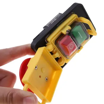 

OOTDTY 1PC KJD12 250V 4Pin Waterproof Magnetic Start Stop No Volt Release Pushbutton Switch