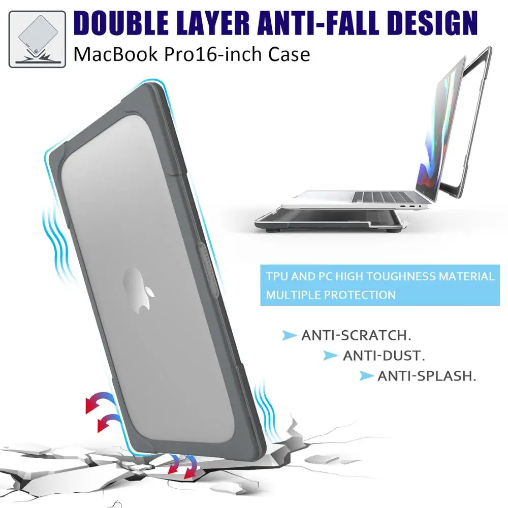 Multifunzionale Borsa Del Computer Portatile Casi Per Apple Macbook Pro 16 2019 Duro Del Computer Portatile Borsette Antiurto Con Il Supporto Del Basa