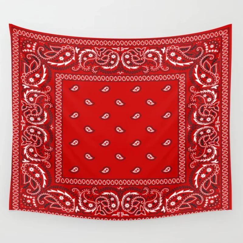 

Paisley Bandana Red Southwestern Boho Tapestry Wall Hanging Tapestries Bedspread Wall Art Blanket Throw Towel Window Curtain