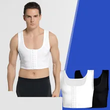 Мужской корсет для коррекции груди и спины гинекомастия Регулируемый корсет компрессионное белье для похудения