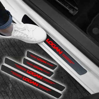 

4pcs Car Waterproof Carbon Fiber Sticker Protective for Dacia Logan 2007 2009- 2018 Stickers Accessories Car-Styling