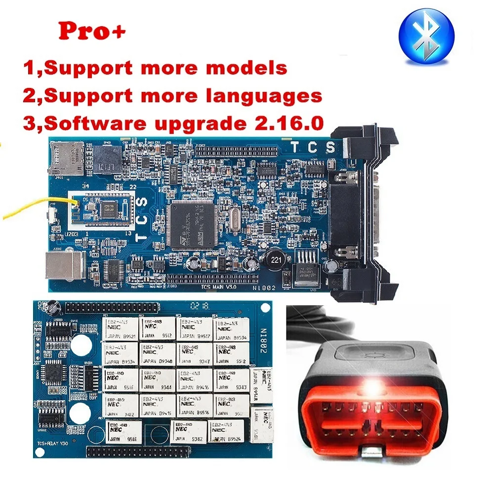 

For Delphis ds150e 2016.0 NEC relay Bluetooth For Autocome tcs Pro Cars And Trucks Diagnostic Tool tcs pro obd obd2 scanner 2019