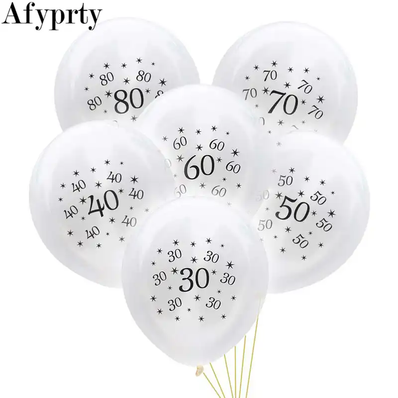 10 шт. воздушные шары на день рождения 30 40 50 60 70 80 лет украшения на день рождения для взрослых воздушные шары на день рождения для вечерние пос...
