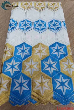 

Alisa swiss lace fabric embroidery with stones 2020 high quality circular punch design african dry laces 100% cotton fabrics